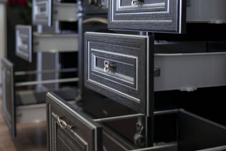 Тумба кухонная 800 с 2 ящиками (4) Италия ЛД 275.156.000 Черный Дуб темный_2