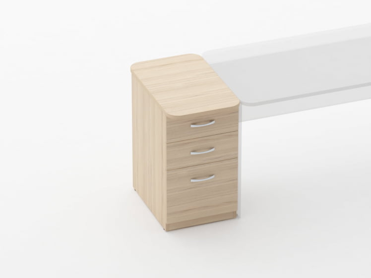 Тумба приставная на 3 ящика Glassy 3.10.14 Дуб молочный_1