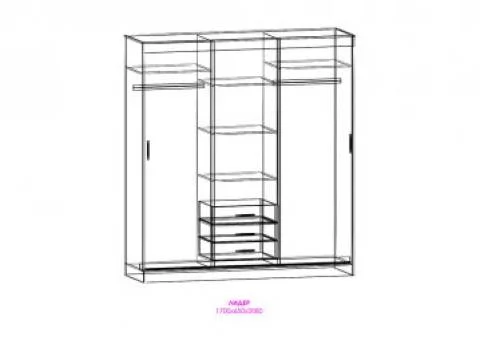 Шкаф-купе Лидер 1 Венге/дуб белфорд_1