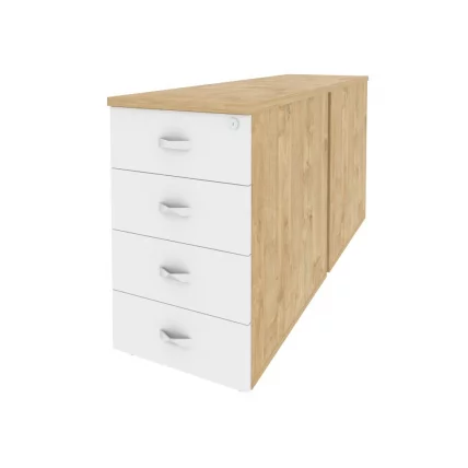 Тумба двойная приставная / опорная ONIX O.TPO-2.7 Тиквуд Светлый/Белый_0