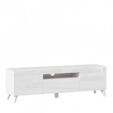Тумба под ТВ Бруклин 1500 с опорами Белый глянец_0