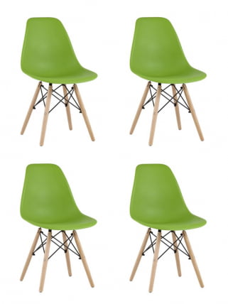 Стул Eames Style DSW зеленый 4 шт. комплект (разборный каркас)_0