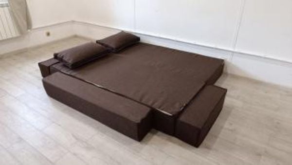 Диван прямой бескаркасный Хит (Berhouse) Цвет фасада: Кофе; Тип: Прямой; Материал фасада: Рогожка_5