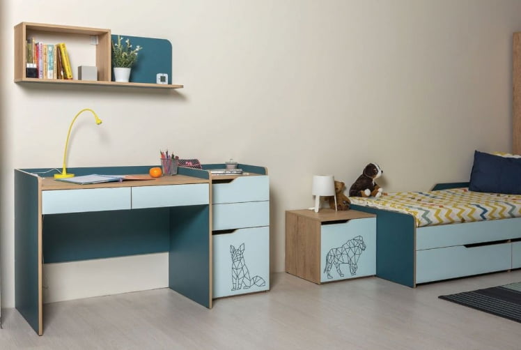 Комплект мебели для детской Гудвин 003 Гикори Рокфорд Натуральный Мята Бензин_0