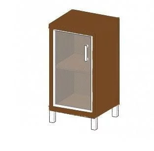 Стеллаж стекло в раме В411.4 R Орех Даллас_0