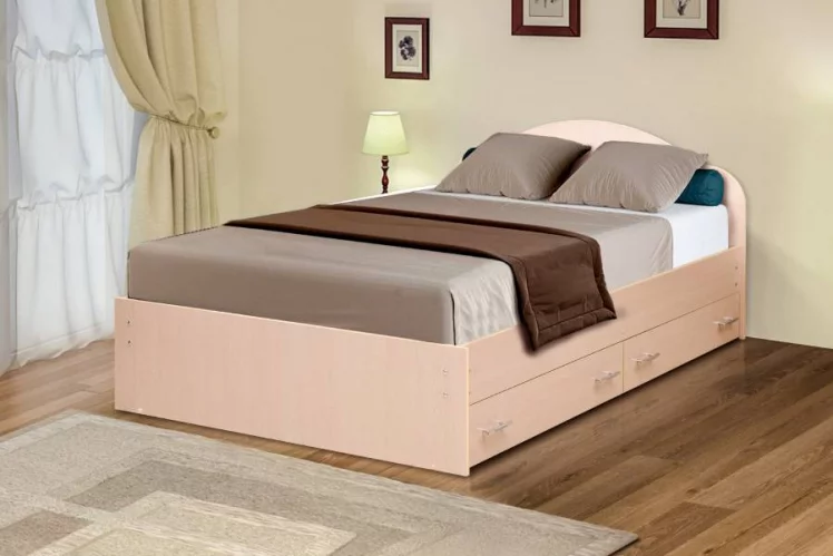 Кровать с ящиками на уголках №3 ЛДСП 1800*2000 Ясень Шимо светлый_0