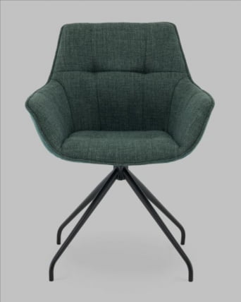 Кресло вращающееся Кимберли рогожка/замша зеленый_1