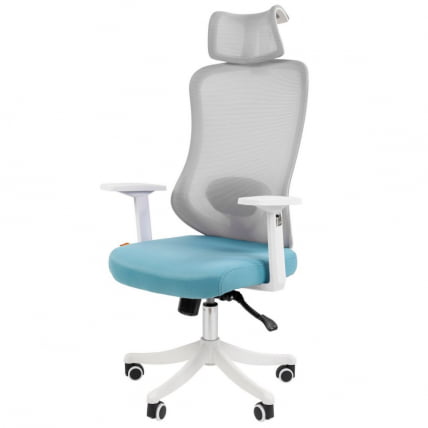Кресло руководителя CHAIRMAN CH563 Белый/бирюзовый_1