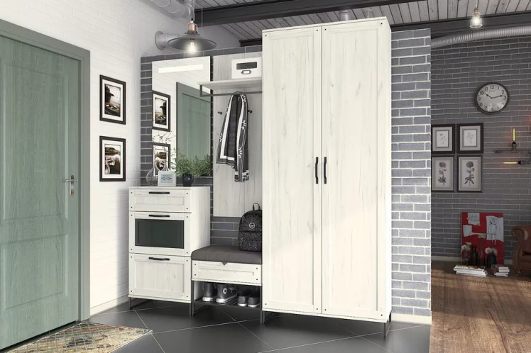 Банкетка 600 Сидней ЛД 672.060.000 Дуб Крафт Белый Серый_2