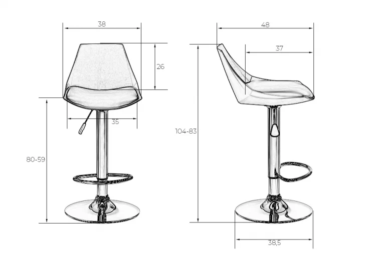 Стул барный ДОБРИН РОCКЙ Белый / DOBRIN ROCKY_8
