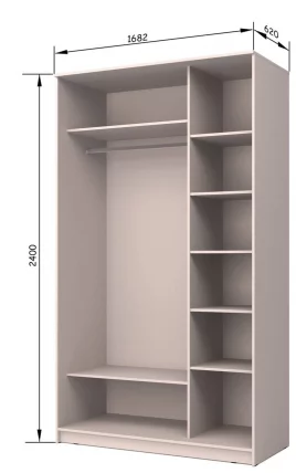 Шкаф-купе Хит-24-17-55 Дуб млечный_3