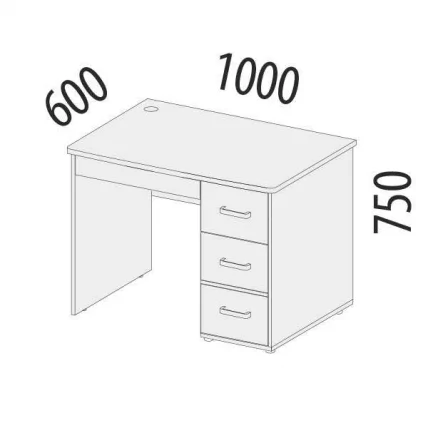 Стол компьютерный Эверест 500.26 Дуб Кронберг/Белый шпон_1