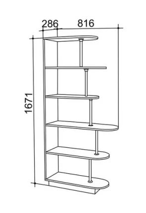 Стеллаж Стойка 1 Дуб Млечный_1