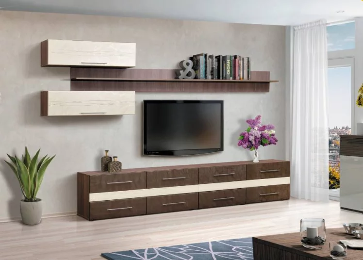 Набор мебели для гостиной Грация 9.1 МДФ глянец Венге/Дуб выбеленный_0