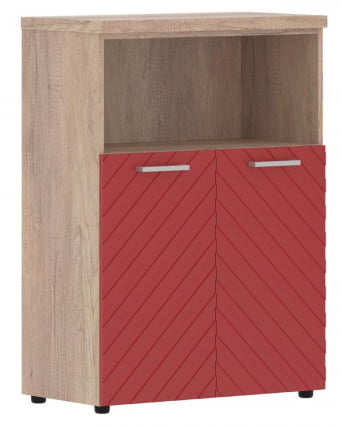 Шкаф с глухими малыми дверьми и топом Torr LUX TLMC 85.3 Дуб Каньон Красный_0