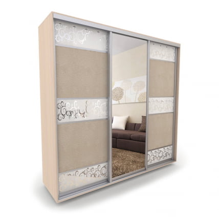 Шкаф-купе 3-х дверный Акцент-Лайн КС 2400х600 Дуб молочный_0