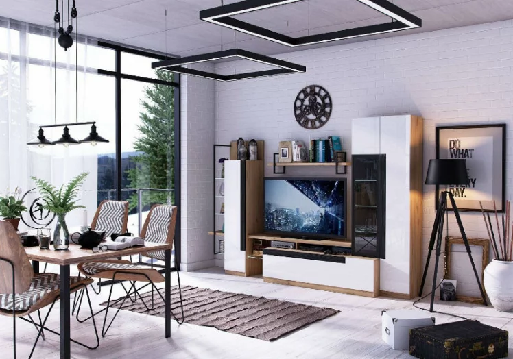 Шкаф с витриной Кёльн ЛД.674.020.000 Дуб Золотой/Белый_2