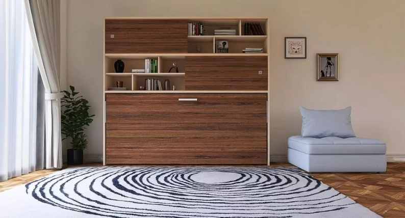 Кровать-трансформер Смарт 3 с полками Дуб молочный_0