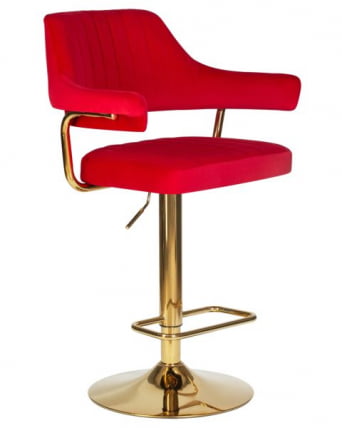 Стул барный ДОБРИН CХАРЛЙ ГОЛД (красный велюр (МДЖ9-45)) 2 шт / DOBRIN CHARLY GOLD (MJ9-45))_2