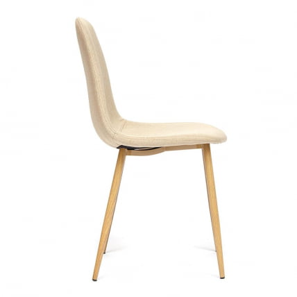 Стул BREEZE (mod. 4724) металл/ткань, 44х48х87см, бежевый/натуральное дерево_1