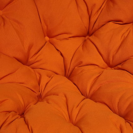 Кресло PAPASAN 23/01 W /с подушкой/ диаметр подушки 122 см, 115х101х104 см, Antique brown (античный черно-коричневый), ткань Оранжевый_3