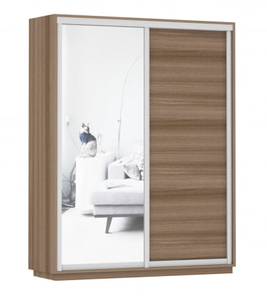 Шкаф-купе двухдверный Экспресс Дуо Медиум 1600х2400h Ясень шимо тёмный_0