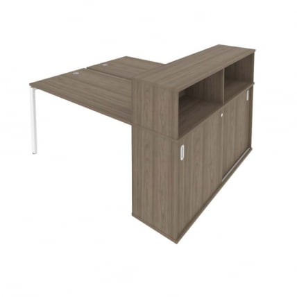 Рабочая станция с опорным шкафом-купе Metal System Б.РС-СШК-2.3 Вяз/Белый_0