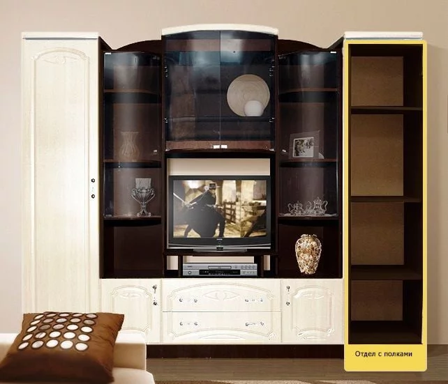 Стенка Александра 6 МДФ Венге/Млечный дуб_7