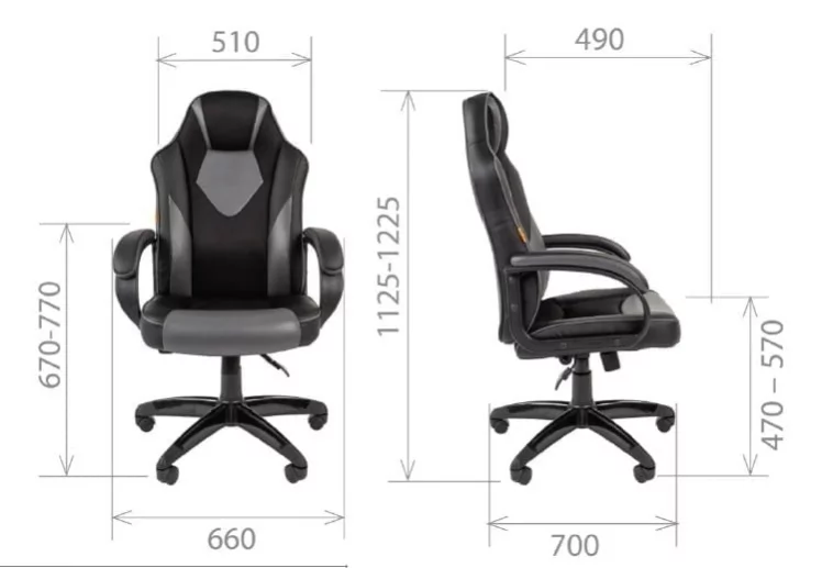 Кресло геймерское CHAIRMAN GAME 17 Черный Серый_3