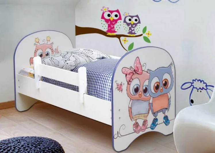 Кровать детская с фотопечатью без ящика 800*1600 Совята_0