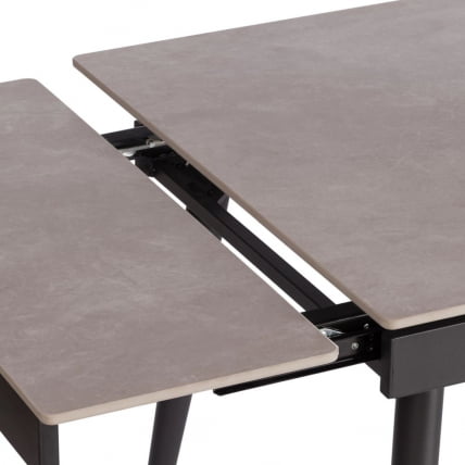 Стол обеденный Lord Grey/Лорд Грей столешница керамика (матовая) /опоры металл, светло-серый/черный, (120+30+30)x80x75 см_5