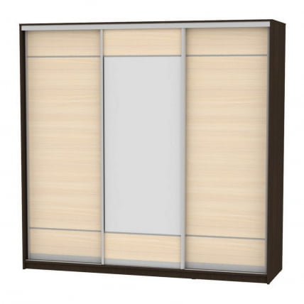 Шкаф-купе B-230х235х60-1(Венге-ДМ-D7D8D7)_0