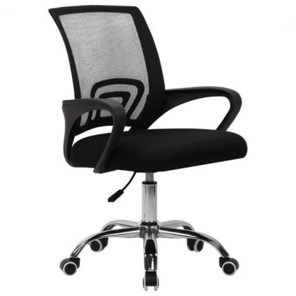 Кресло CРОМЕКС (КРОМЕКС) Топ CХ-695 ХРОМ сетка/ткань ТВ черное / CROMEX Top CH-695 TW_0