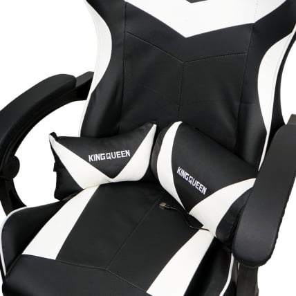 Кресло 088 цвет черный/белый с массажем 088-black-white-mass_5