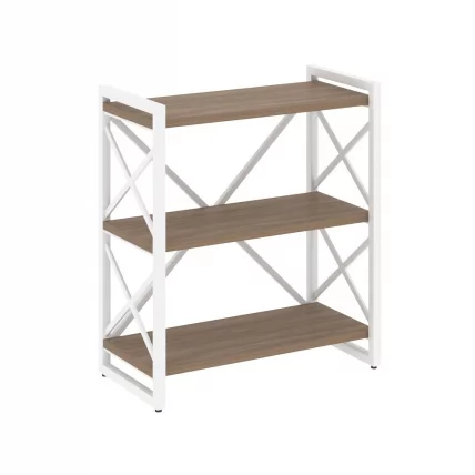 Стеллаж на регулируемых опорах - 3 полки LOFT VR.L-MST.O-3.8 Металл белый Дуб Аризона_0