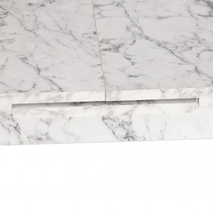 Стол обеденный ALTA (mod. 1183) ЛДСП+меламин/металл, 120+30 х 70 х 75 см, белый мрамор/белый_7