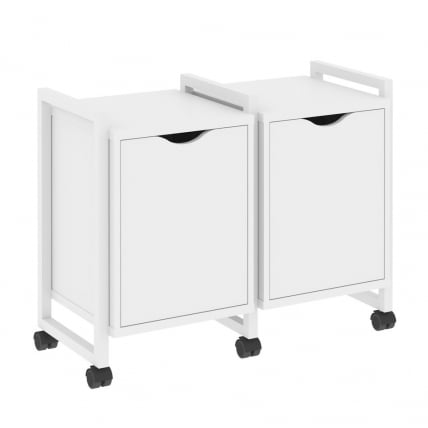 Тумба на колесных опорах наборная. Вариант №2 LOFT VR.L-TN-2.K Металл белый Белый Бриллиант_0