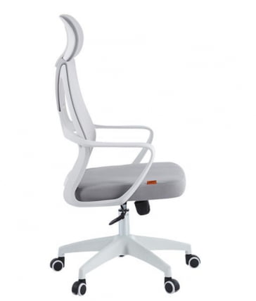 Кресло руководителя CХАИРМАН CХ636 ткань/сетка серый, белый пластик (М) / CHAIRMAN CH636 (M)_2