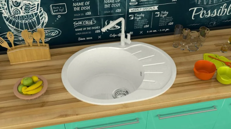 Кухонная мойка глянцевая Тейлор Z10 Белый лёд_0