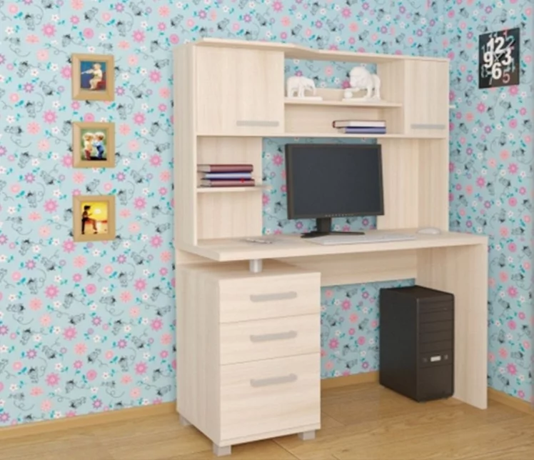 Стол компьютерный Максим-1 Ясень шимо светлый_6