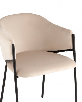 Стул Брасе велюр Молочный / Brace_4