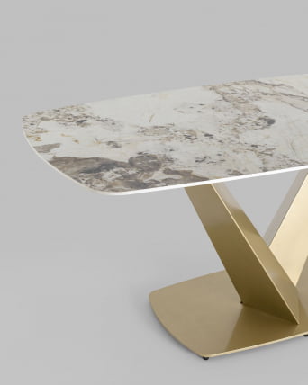 Обеденный стол Аврора 180x90 Белый мрамор_3