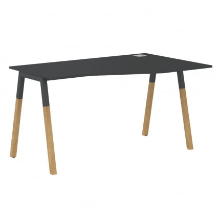 Стол эргономичный правый Forta FCT 1367 R Черный графит Дуб Гамильтон_0