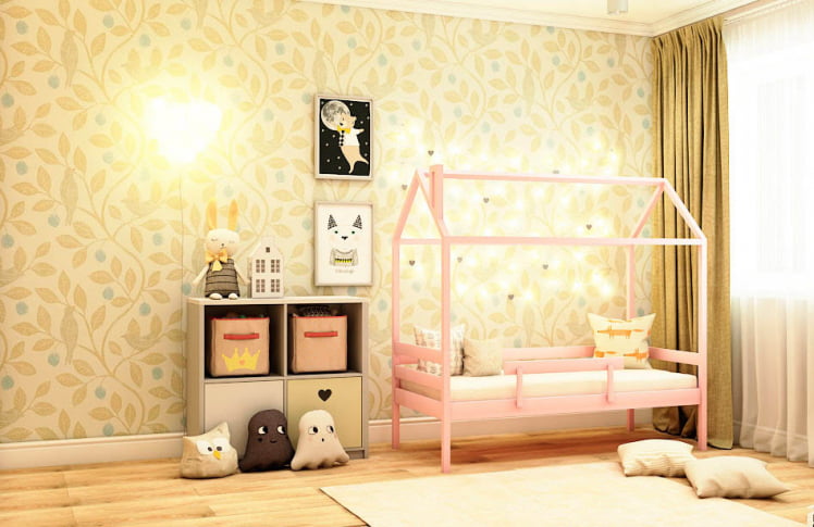 Кровать-домик RooRoom кд-11Р Розовый_0