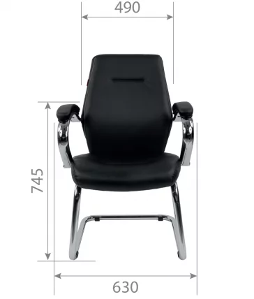 Кресло для посетителя CHAIRMAN 495 экокожа Черный_3