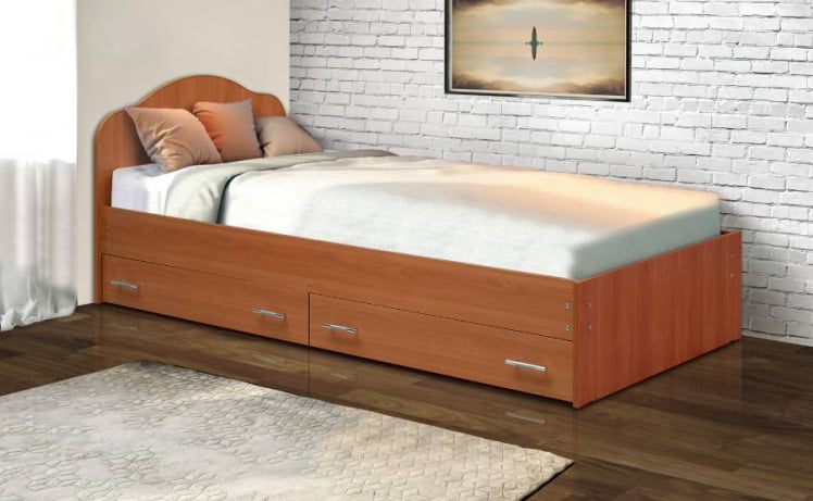 Кровать с ящиками на уголках №3 ЛДСП 800*1900 Итальянский орех_0