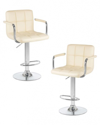 Стул барный DOBRIN KRUGER ARM (кремовый) 2 шт_0