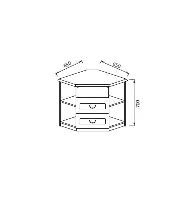 Тумба под ТВА угловая Гармония-4 (Ольха темная)_1