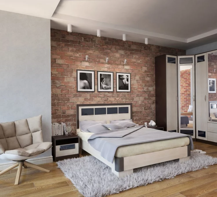 Кровать с ортопедом Венера 900 Дуб млечный-венге_1