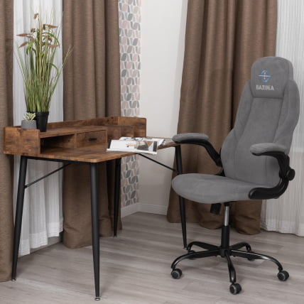 Кресло геймерское BAZUKA metalBL велюр, серый, 29_14